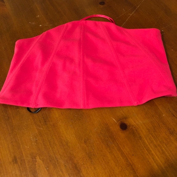 Forever 21 size medium pink lace up corset top - lined , new or like new - Picture 2 of 6